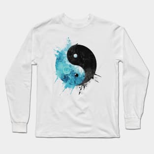 Yin Yang Splatter Design Long Sleeve T-Shirt